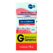 Dipirona Sódica + Isomet + Cafeína Gotas Genérico EMS 15ml