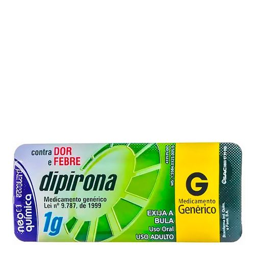 Dipirona Sódica 1g Genérico Neo Química 4 Comprimidos Blister Dipirona Sódica 1g Genérico Neo Química 4 Comprimidos Blister