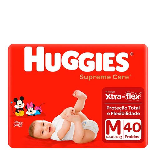 Fralda Descartável Huggies Supreme Care Masculina M 40 Unidades Fralda Descartável Huggies Supreme Care Masculina M 40 Unidades