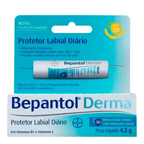 Protetor Labial Bepantol Derma FPS 30 4,5g Protetor Labial Bepantol Derma FPS 30 4,5g