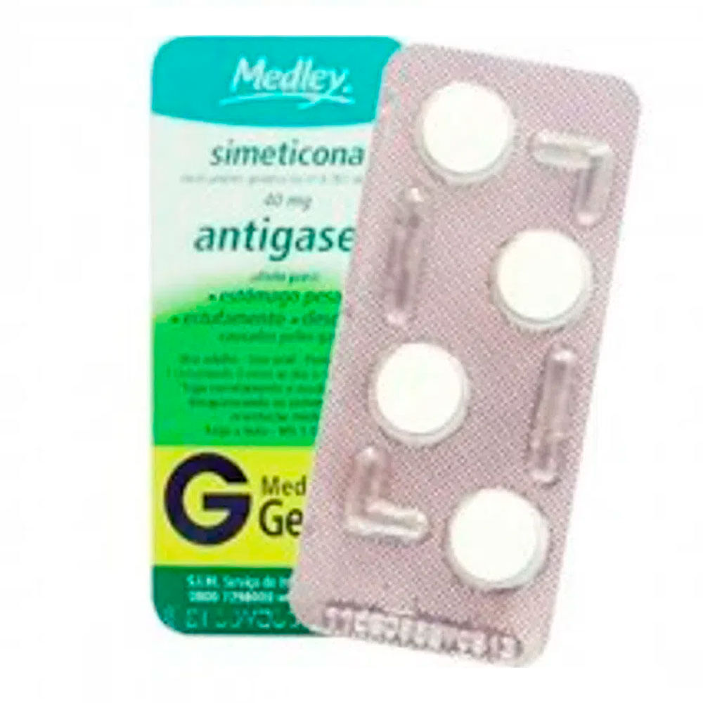 Antigases Simeticona 40mg Genérico Medley 4 Comprimidos