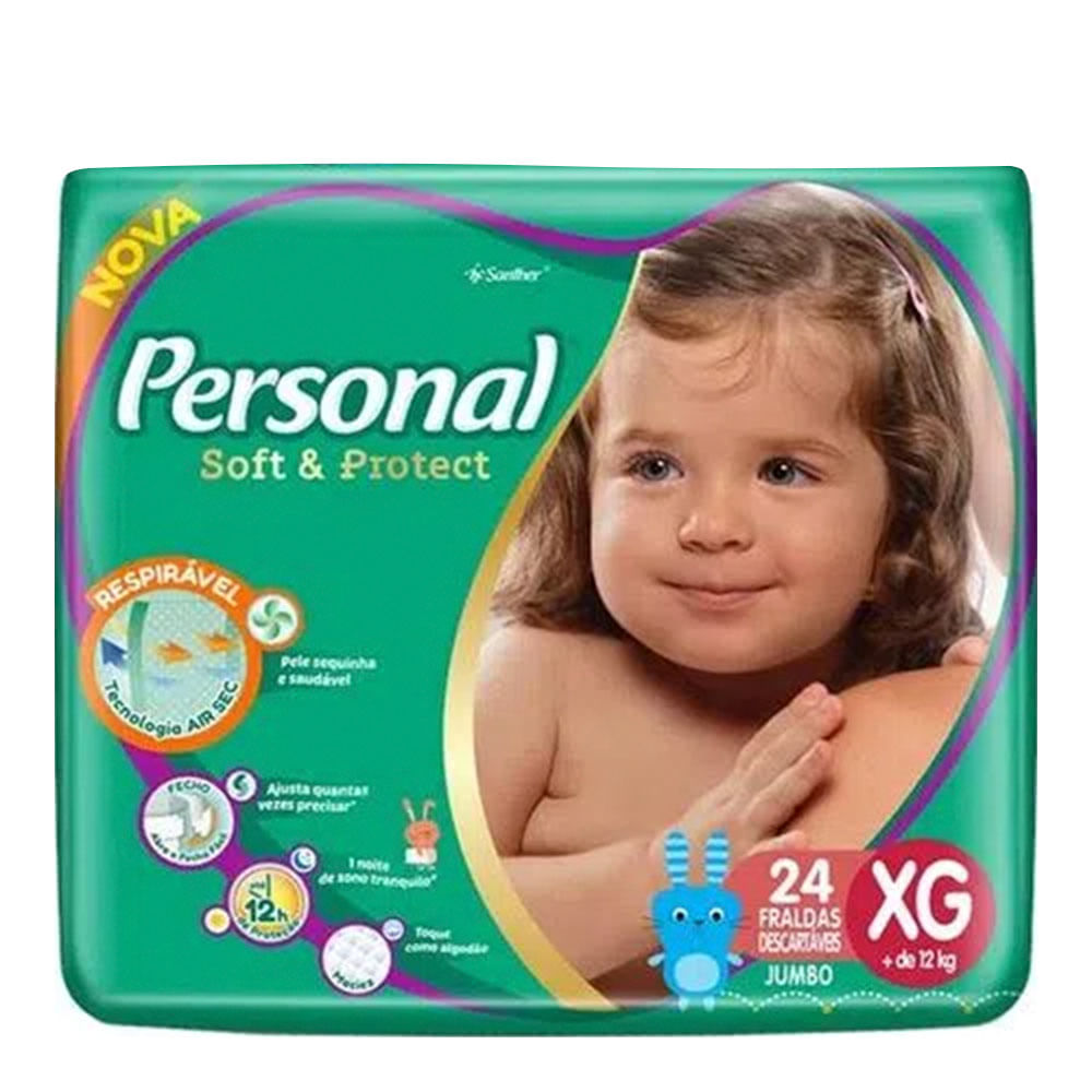 Fralda Descartável Personal Baby Jumbo XG 24 Unidades - Drogarias