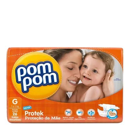 Fralda Descartável Pom Pom Grande 28 Unidades Fralda Descartável Pom Pom Grande 28 Unidades