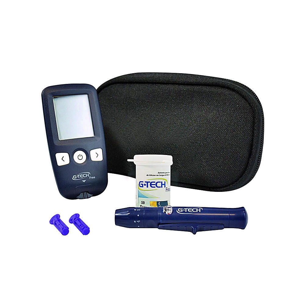 G-Tech Kit Medidor Glicose Free 1 Completo : : Saúde e  Bem-Estar