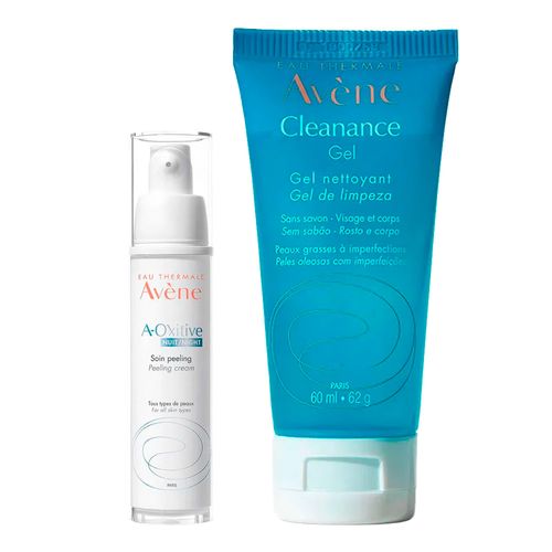 Kit-Avene-Creme-Renovador-A-Oxitive-Contorno-Dos-Olhos-15ml--Gel-de-Limpeza-Facial-Cleanance-60ml