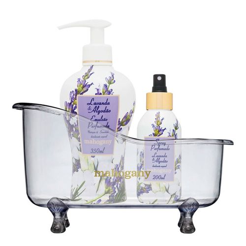 Banheira com Spray de Perfumação e Hidratante Lavanda & Algodão Mahogany Banheira com Spray de Perfumação e Hidratante Lavanda & Algodão Mahogany