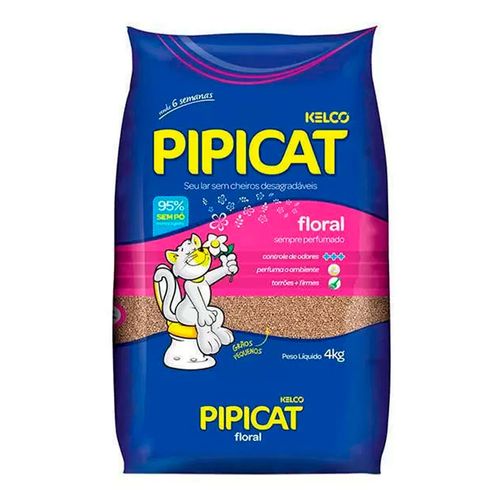 Areia Higiênica PIPICAT Floral - 4kg Areia Higiênica PIPICAT Floral - 4kg