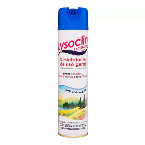 Desinfetante Aerosol Lysoclin Bactericida Frescor da Manhã Spray 400ml Desinfetante Aerosol Lysoclin Bactericida Frescor da Manhã Spray 400ml