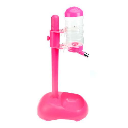 Bebedouro de Bilha com Suporte e Comedouro Rosa Chalesco Bebedouro de Bilha com Suporte e Comedouro Rosa Chalesco