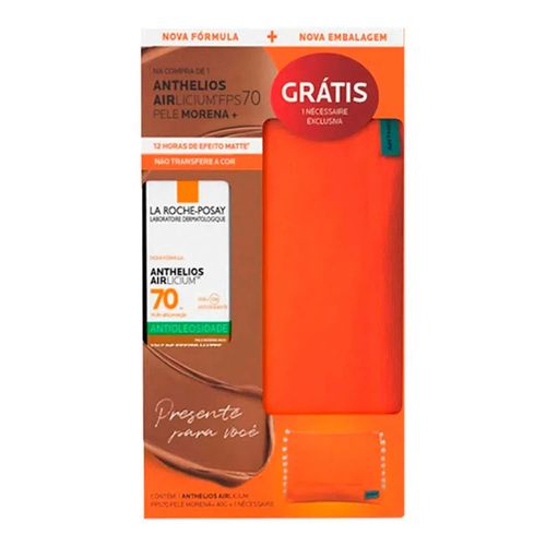 Kit Protetor Solar Facial La Roche-Posay Anthelios Aircilium Pele Morena Mais FPS70 40g + Necessaire 1 Unidade