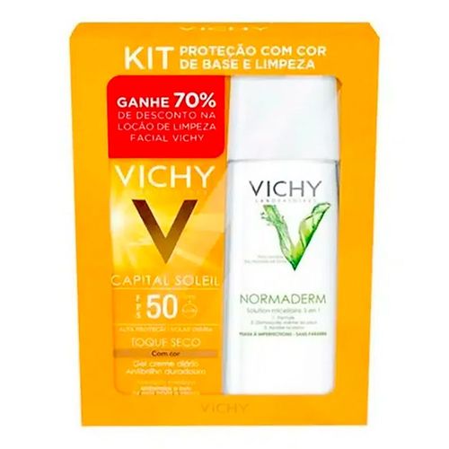 Kit Protetor Solar Facial Vichy Capitail Soleil Toque Seco FPS50 50g