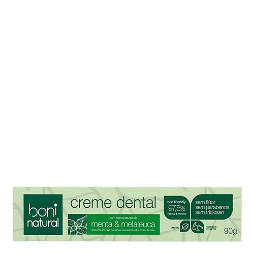 Creme Dental Boni Natural Sem Flúor Menta & Melaleuca 90g