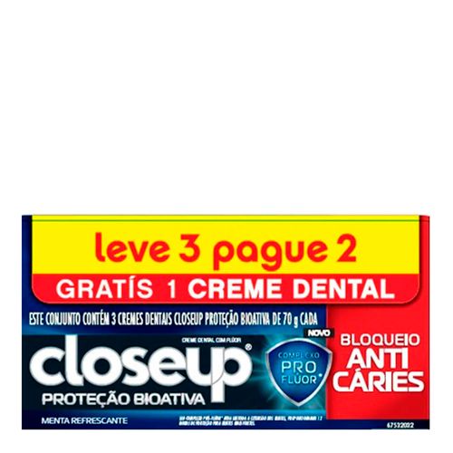 Creme Dental Close Up Proteção Bioativa 3 Unidades Creme Dental Close Up Proteção Bioativa 3 Unidades