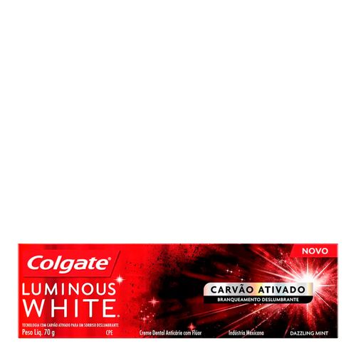 Creme Dental Colgate Luminous White Carvão Ativado 70g