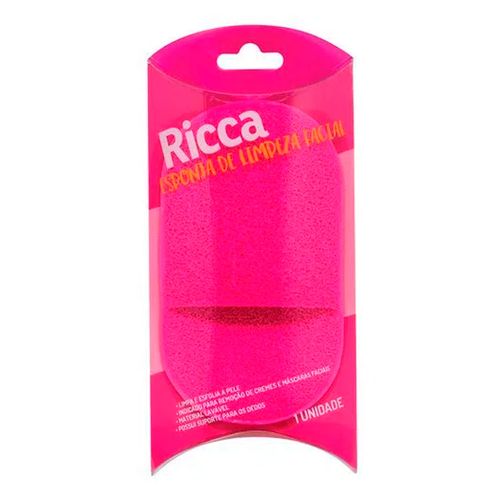 Esponja de Limpeza Facial Ricca Pink 1 Unidade Esponja de Limpeza Facial Ricca Pink 1 Unidade