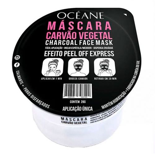Máscara Facial Oceane Carvão Vegetal 28g Máscara Facial Oceane Carvão Vegetal 28g