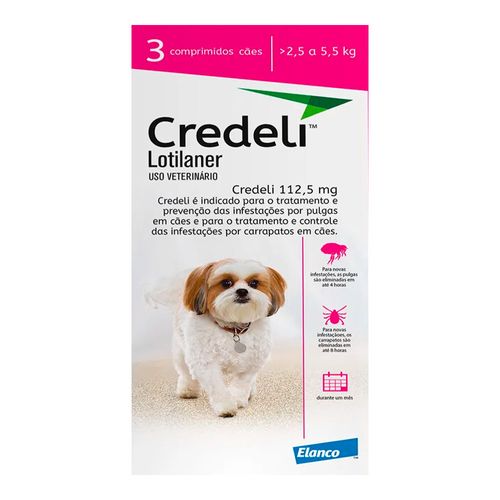 Credeli 112,5mg - para Cães de 2,5 a 5,5Kg - Drogarias Pacheco