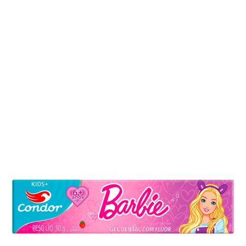 Creme Dental Infantil Condor Barbie Morango 50g Creme Dental Infantil Condor Barbie Morango 50g