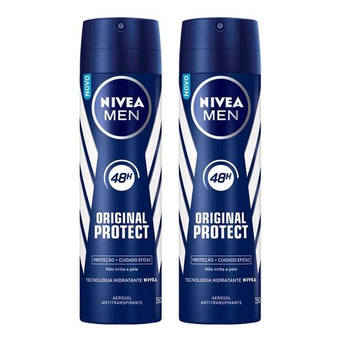 Desodorante Aerosol Nivea Masculino 48h Original Protect 90g 2 Unidades Desodorante Aerosol Nivea Masculino 48h Original Protect 90g 2 Unidades