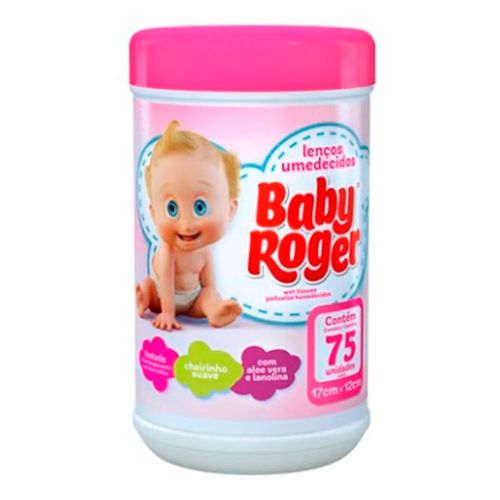 Lenço Umedecido Pote Rosa Baby Roger 75 Unidades Lenço Umedecido Pote Rosa Baby Roger 75 Unidades
