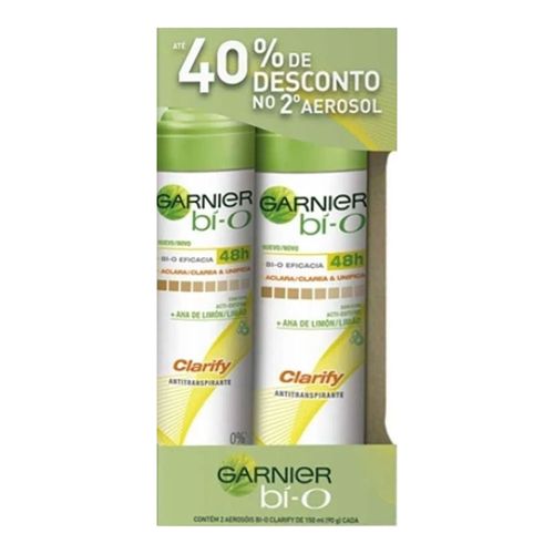 Desodorante Bi-O Aerosol Clarify 150ml C/ 2 Unidades