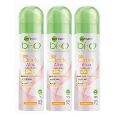 Desodorante Bí-O Clarify Afina Aerosol Feminino 150ml 3 Unidades Desodorante Bí-O Clarify Afina Aerosol Feminino 150ml 3 Unidades