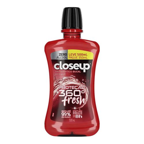 Enxaguante Bucal Close-Up Red Hot Proteção 360° Fresh Zero Álcool 500ml Enxaguante Bucal Close-Up Red Hot Proteção 360° Fresh Zero Álcool 500ml