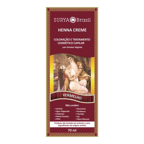 Tintura Creme Henna Surya Vermelho 70ml Tintura Creme Henna Surya Vermelho 70ml