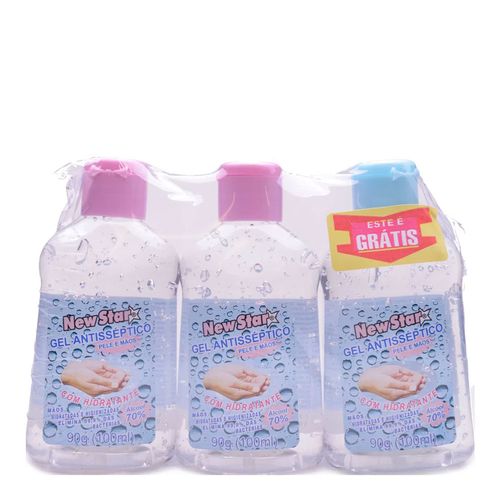 Gel Antisséptico New Star 3 Unidades 100ml Gel Antisséptico New Star 3 Unidades 100ml