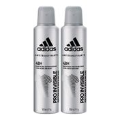 Kit Desodorante Adidas Aerosol Masculino Invisible 150ml 2 Unidades