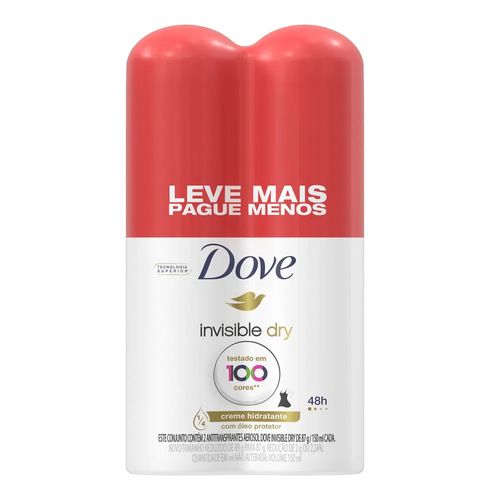 Kit Desodorante Aerosol Dove Invisble Dry 89g 2 Unidades