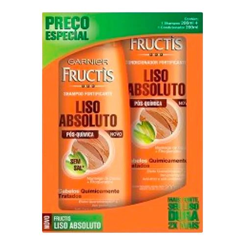 Kit Shampoo + Condicionador Fructis Liso 200ml Kit Shampoo + Condicionador Fructis Liso 200ml