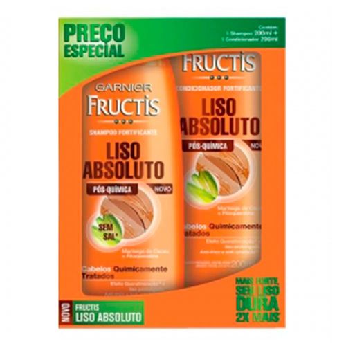 Kit Shampoo + Condicionador Fructis Liso Absoluto 300ml Kit Shampoo + Condicionador Fructis Liso Absoluto 300ml