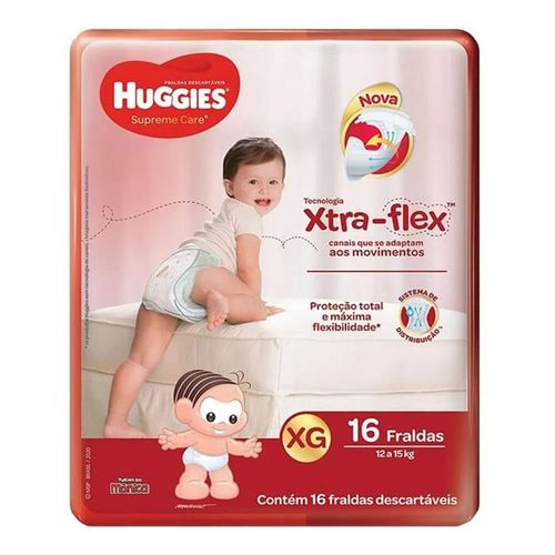 Fralda Descartável Huggies Supreme Care Feminina Extra Grande 16 Unidades Fralda Descartável Huggies Supreme Care Feminina Extra Grande 16 Unidades
