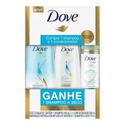 Kit Dove Hidratação Intensa Shampoo 400ml + Condicionador 200ml + Shampoo a Seco Day 2 75ml