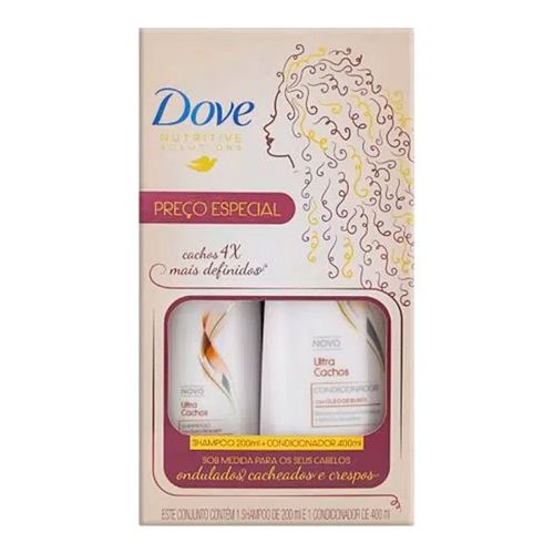 Kit Dove Ultra Cachos Shampoo 200ml + Condicionador 400ml Kit Dove Ultra Cachos Shampoo 200ml + Condicionador 400ml