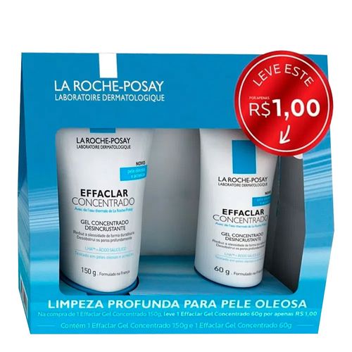 Kit Effaclar Loréal Gel Concentrado Desincrustante 150g + 60g Kit Effaclar Loréal Gel Concentrado Desincrustante 150g + 60g
