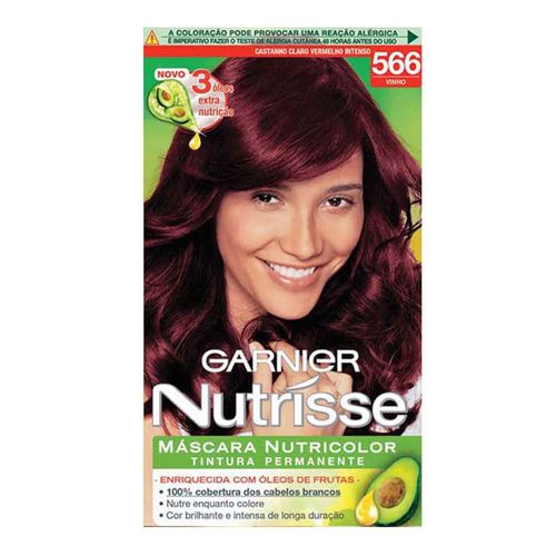 Tintura Garnier Nutrisse 566 Vinho Castanho Claro Vermelho Intenso Tintura Garnier Nutrisse 566 Vinho Castanho Claro Vermelho Intenso