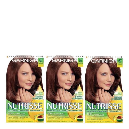 Tintura Garnier Nutrisse 67 Chocolate 3 Unidades Tintura Garnier Nutrisse 67 Chocolate 3 Unidades