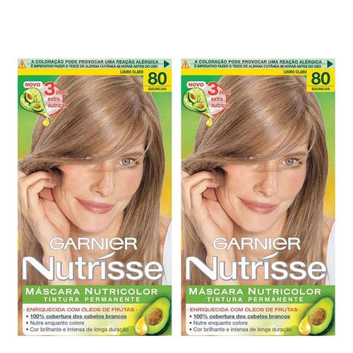 Tintura Garnier Nutrisse 80 Louro Claro 2 Unidades Tintura Garnier Nutrisse 80 Louro Claro 2 Unidades