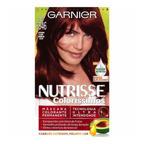 Tintura Garnier Nutrisse Coloríssimos 5546 Cast. Claro Vermelho Irisado Tintura Garnier Nutrisse Coloríssimos 5546 Cast. Claro Vermelho Irisado