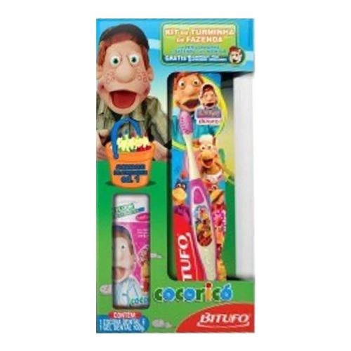 Kit Escova + Gel Dental Bitufo Cocoricó 2 à 5 naos Kit Escova + Gel Dental Bitufo Cocoricó 2 à 5 naos