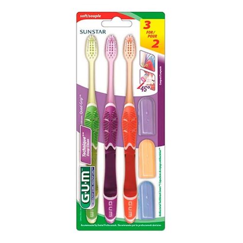 Kit Escova Dental GUM Deep Clean 3 Unidades + Capa Kit Escova Dental GUM Deep Clean 3 Unidades + Capa