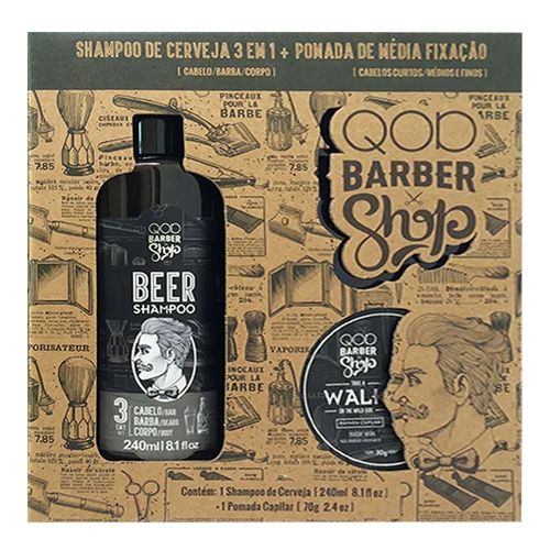 Kit QOD Barber Shop Beer Shampoo 3 em 1 + Cera Walk 70g Kit QOD Barber Shop Beer Shampoo 3 em 1 + Cera Walk 70g