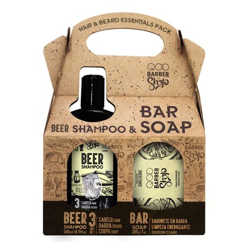 Kit QOD Barber Shop Beer Shampoo 3 em 1 + Sabonete 200g Kit QOD Barber Shop Beer Shampoo 3 em 1 + Sabonete 200g