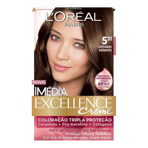 Tintura Imédia Excellence L'Oréal Creme 5.31 Castanho Radiante Tintura Imédia Excellence L'Oréal Creme 5.31 Castanho Radiante