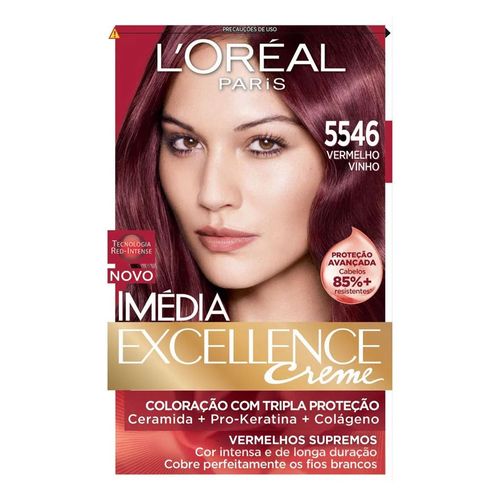 Tintura Imédia Excellence L'Oréal Creme 5546 Vermelho Vinho Tintura Imédia Excellence L'Oréal Creme 5546 Vermelho Vinho