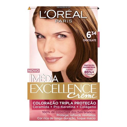 Tintura Imédia Excellence L'Oréal Creme 6.34 Chocolate