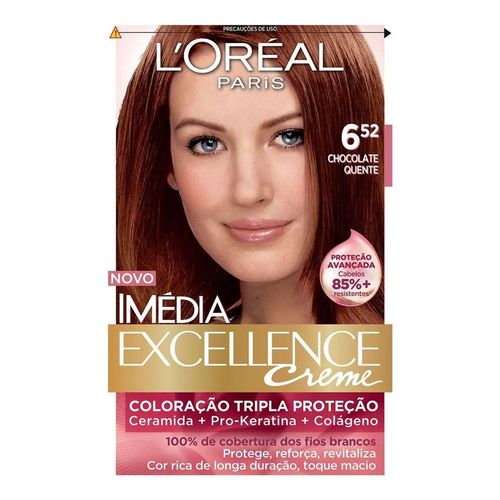 Tintura Imédia Excellence L'Oréal Creme 6.52 Chocolate Quente Tintura Imédia Excellence L'Oréal Creme 6.52 Chocolate Quente