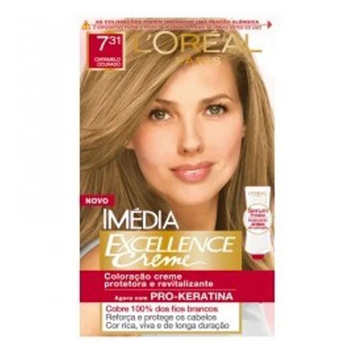 Tintura Imédia Excellence L'Oréal Creme 7.31 Caramelo Dourado Tintura Imédia Excellence L'Oréal Creme 7.31 Caramelo Dourado